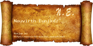 Neuvirth Euniké névjegykártya